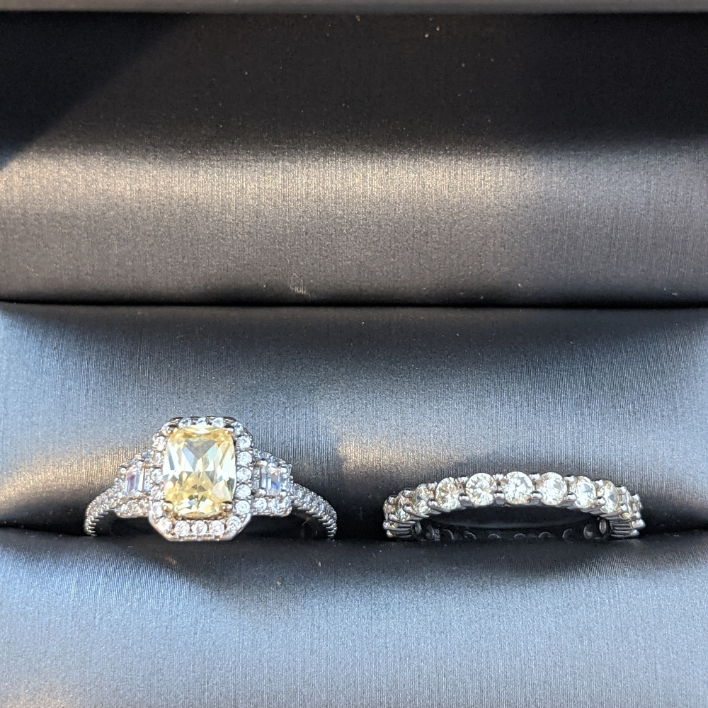 Everly Rings Engagement and Eternity Set